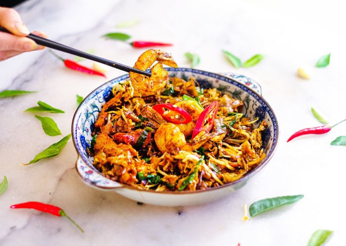 Char kway teow with jumbo prawns at Ho Jiak Haymarket - Credit: Ho Jiak Haymarket