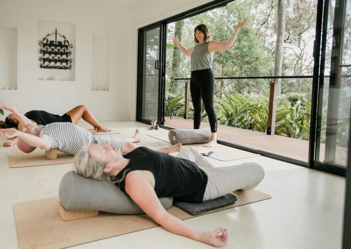 Paradise Yoga, Avalon Beach - Credit: Paradise Yoga People enjoying yoga class at Paradise Yoga, Avalon Beach